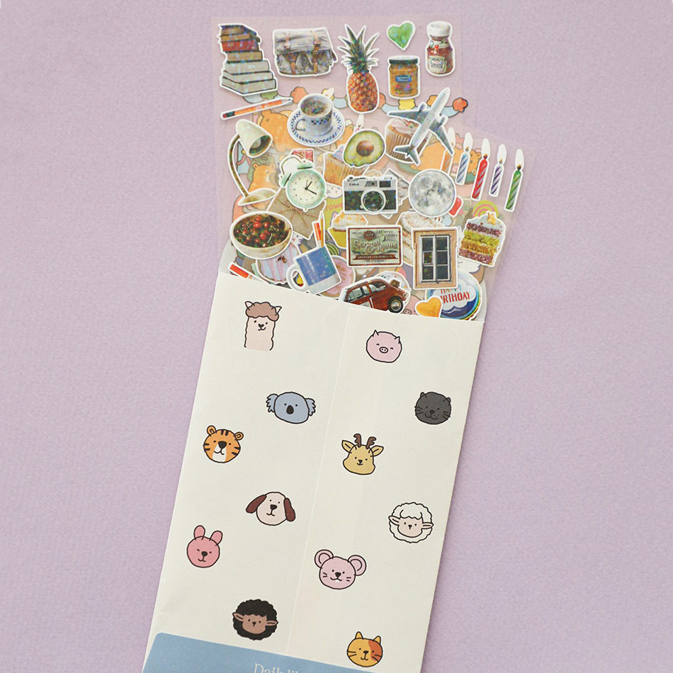 Comes with a Envelope - Dailylike Line Holographic Removable Sticker Set of 8 Sheets